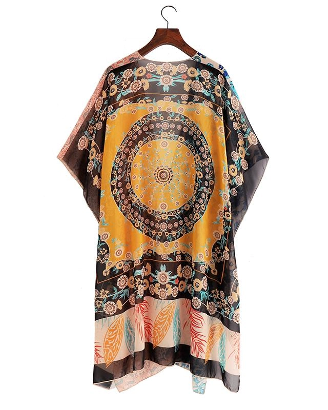 Kimono cache maillot noir bohème pour femmes – Image 7
