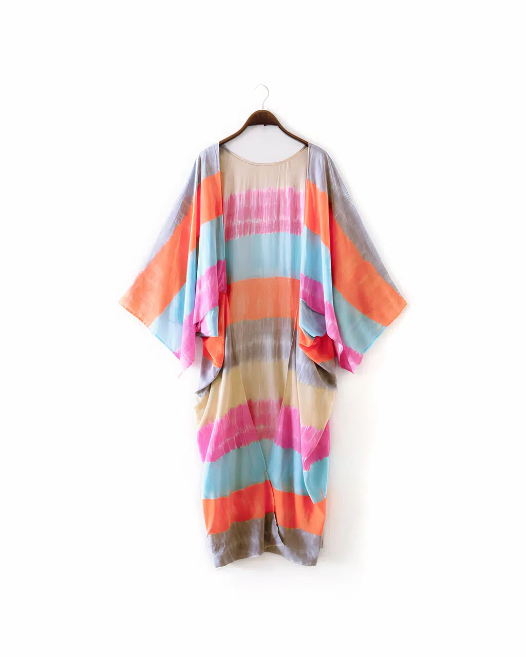 Kimono d’été à motif rayure multicolore pour femmes – Image 4