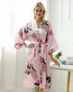 Kimono Yukata rose pâle pour femme
