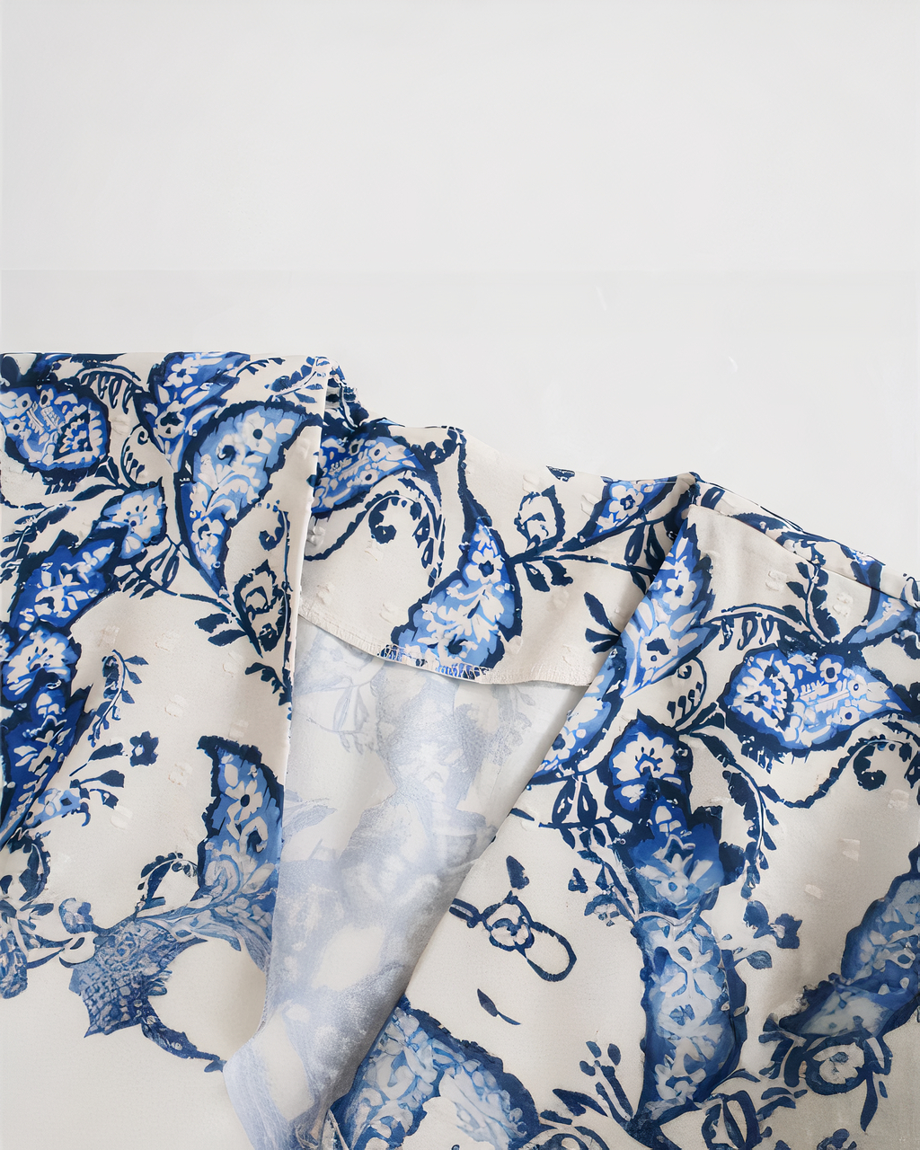 Robe kimono fleuri bleu pour femme – Image 3